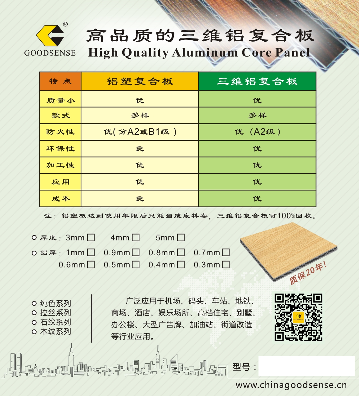 三維鋁芯航空板的特點